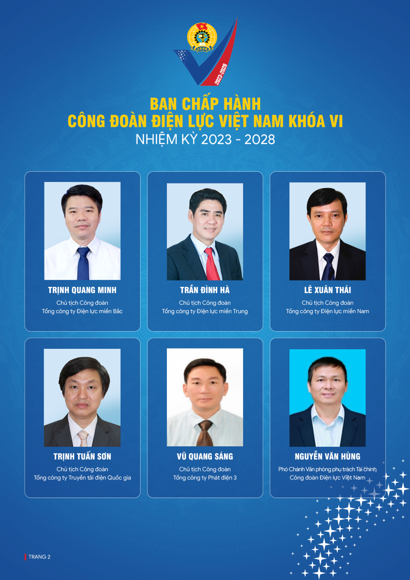 Danh sách Ủy viên Ban Chấp hành  Công đoàn Điện lực Việt Nam khóa VI, nhiệm kỳ 2023 – 2028 1