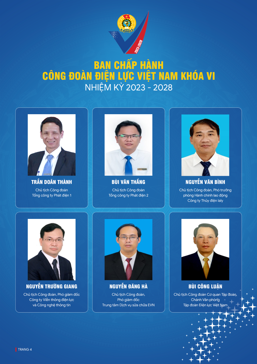 Danh sách Ủy viên Ban Chấp hành  Công đoàn Điện lực Việt Nam khóa VI, nhiệm kỳ 2023 – 2028 3