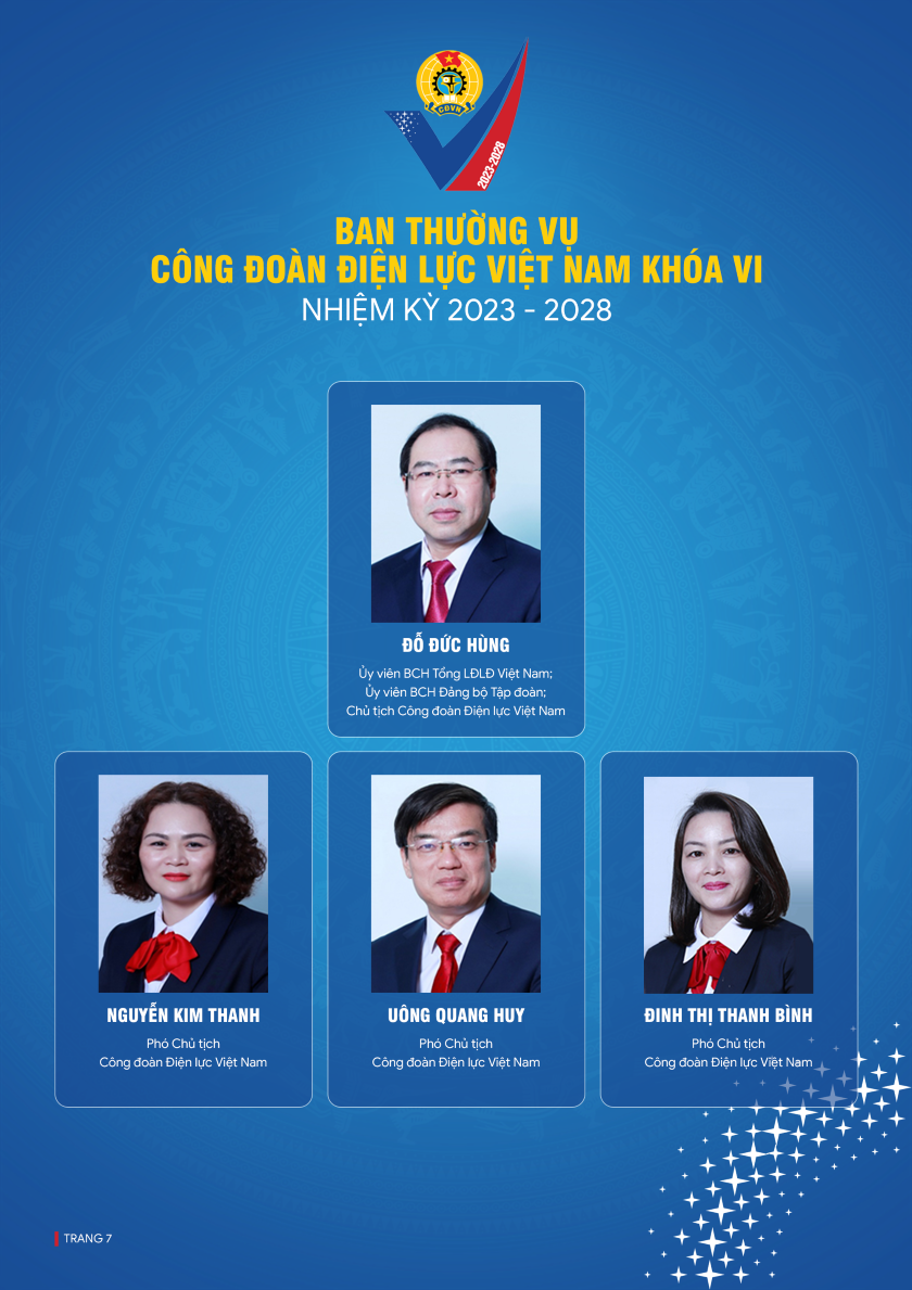 Ủy viên Ban Thường vụ Công đoàn Điện lực Việt Nam khóa VI, nhiệm kỳ 2023 – 2028