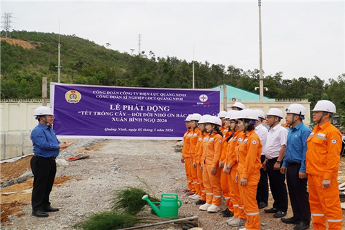 Công đoàn Công ty Điện lực Quảng Ninh hưởng ứng phong trào “Tết trồng cây – Đời đời nhớ ơn Bác Hồ” Xuân Bính Ngọ 2026