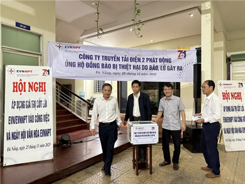 CÔNG TY TRUYỀN TẢI ĐIỆN 2 QUYÊN GÓP ỦNG HỘ ĐỒNG BÀO BỊ BÃO LỤT NĂM 2025.