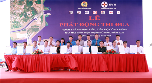 Phát động thi đua trên công trường Dự án Thủy điện Trị An mở rộng