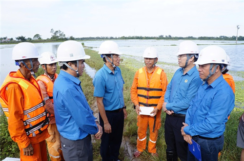 Công đoàn Điện lực Việt Nam đồng hành cùng thợ điện xứ Thanh khắc phục hậu quả bão số 10