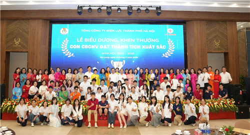 EVNHANOI biểu dương 66 học sinh đạt thành tích xuất sắc năm học 2025–2026