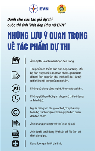 Cuộc thi ảnh “Nét đẹp phụ nữ EVN”: Những lưu ý quan trọng về tác phẩm dự thi
