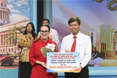 EVNHCMC ủng hộ 200 triệu đồng hỗ trợ xây dựng hệ thống điện mặt trời tại các trường tiểu học của Cuba