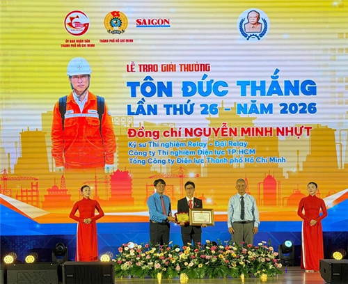 Kỹ sư Nguyễn Minh Nhựt được vinh danh tại Giải thưởng Tôn Đức Thắng năm 2026