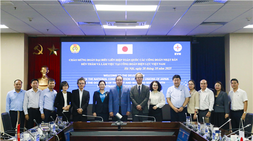 Công đoàn Điện lực Việt Nam làm việc với Đoàn Đại biểu Liên hiệp toàn quốc các Công đoàn Nhật Bản (ZENROREN)
