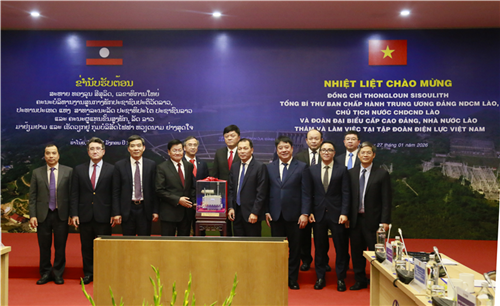 Tổng Bí thư Ban Chấp hành Trung ương Đảng Nhân dân Cách mạng Lào, Chủ tịch nước CHDCND Lào thăm và làm việc tại EVN