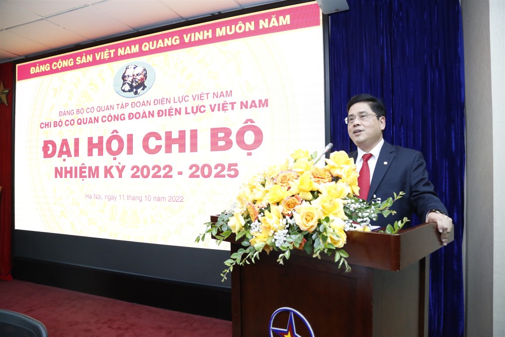 Đại hội Chi bộ Cơ quan Công đoàn Điện lực Việt Nam nhiệm kỳ (2022-2025) thành công tốt đẹp. 1