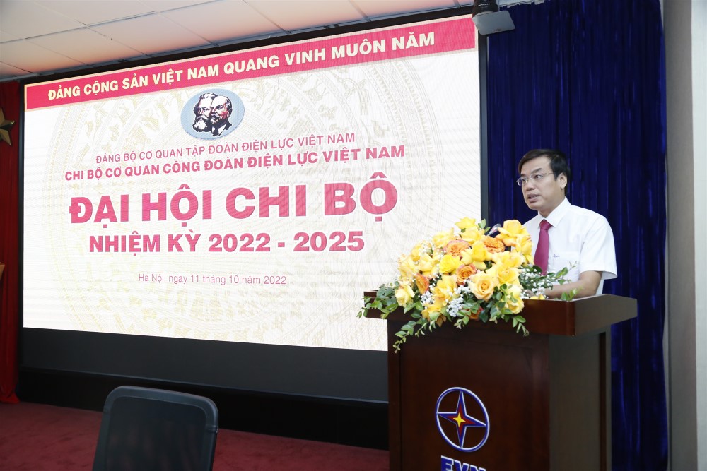 Đại hội Chi bộ Cơ quan Công đoàn Điện lực Việt Nam nhiệm kỳ (2022-2025) thành công tốt đẹp.