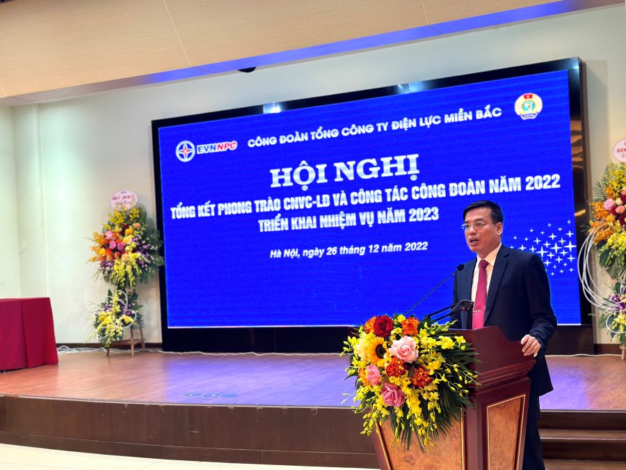 Tổng kết phong trào CNVCLĐ và hoạt động Công đoàn năm 2022, triển khai nhiệm vụ năm 2023 tại EVNNPC 2