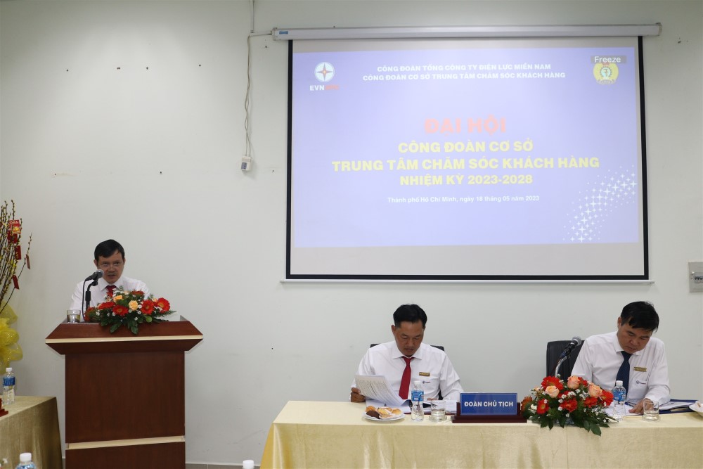 ĐẠI HỘI CÔNG ĐOÀN CƠ SỞ TRUNG TÂM CHĂM SÓC KHÁCH HÀNG EVNSPC NHIỆM KỲ 2023 – 2028 2