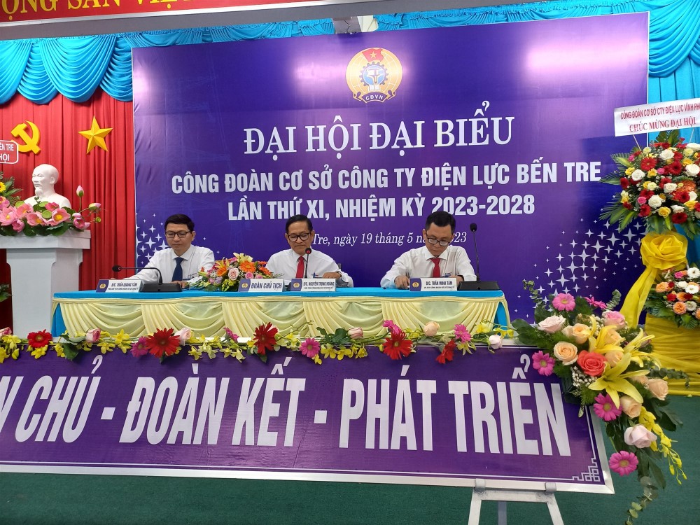 Đại hội đại biểu Công đoàn cơ sở Công ty Điện lực Bến Tre nhiệm kỳ 2023-2028 thành công tốt đẹp