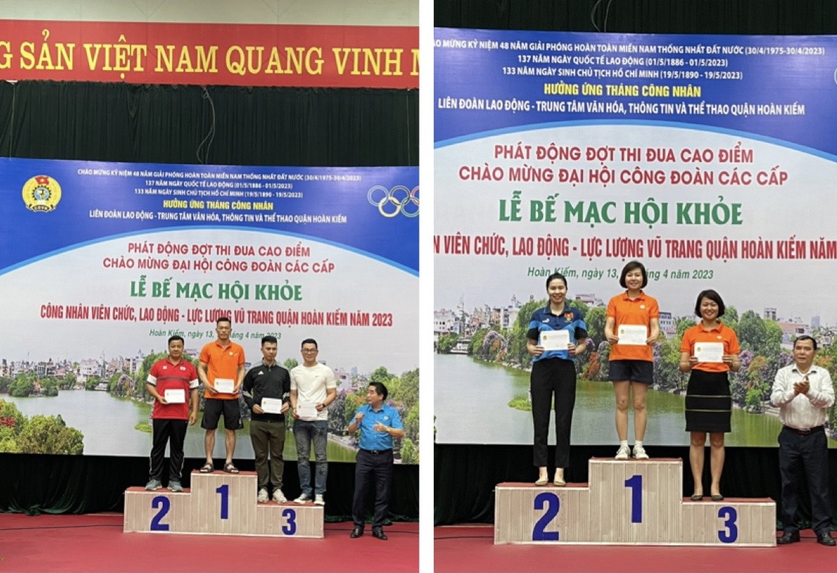 Đoàn VĐV EVNHANOI đoạt nhiều thành tích cao tại Hội khỏe công nhân viên chức, lao động và lực lượng vũ trang quận Hoàn Kiếm năm 2023. 6