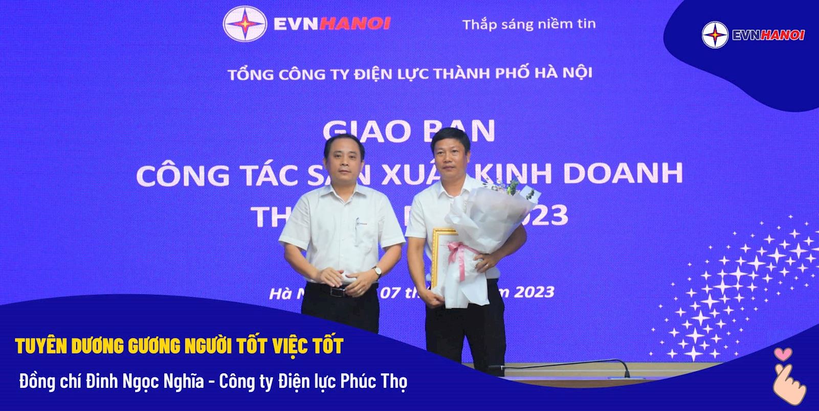 Tuyên dương Gương Người tốt Việc tốt của EVNHANOI quý 2 năm 2023 1