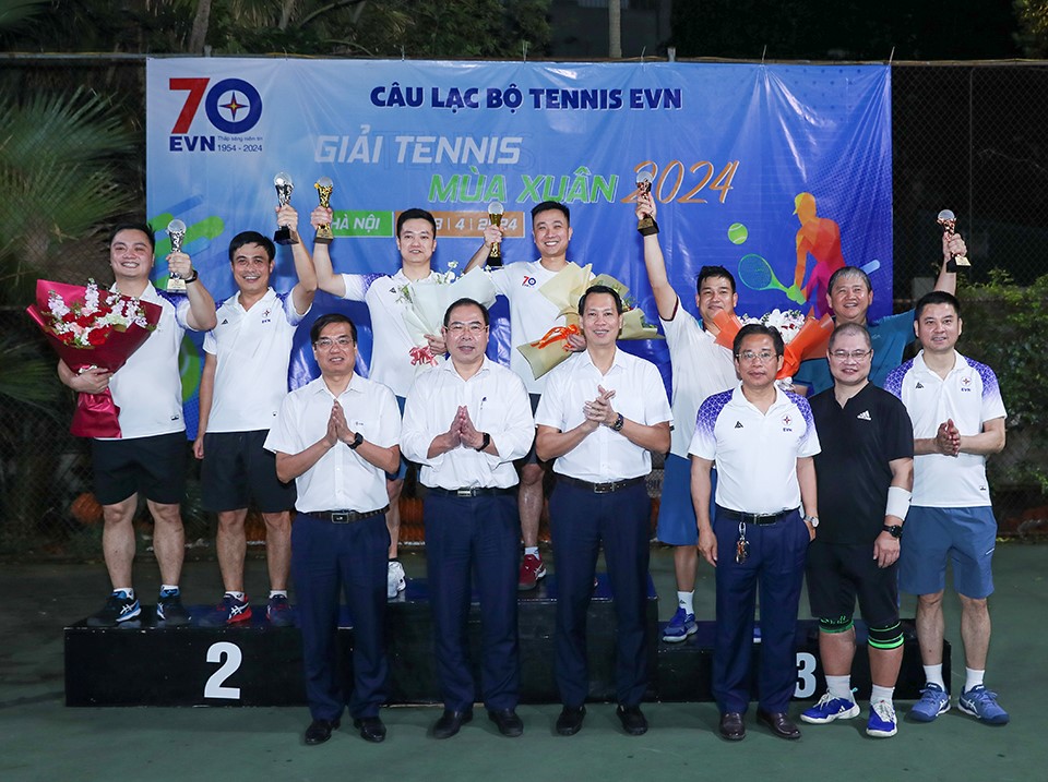 Bế mạc, trao giải quần vợt CLB Tennis EVN - Cup mùa Xuân lần thứ 2 năm 2024 (08/04/2024)