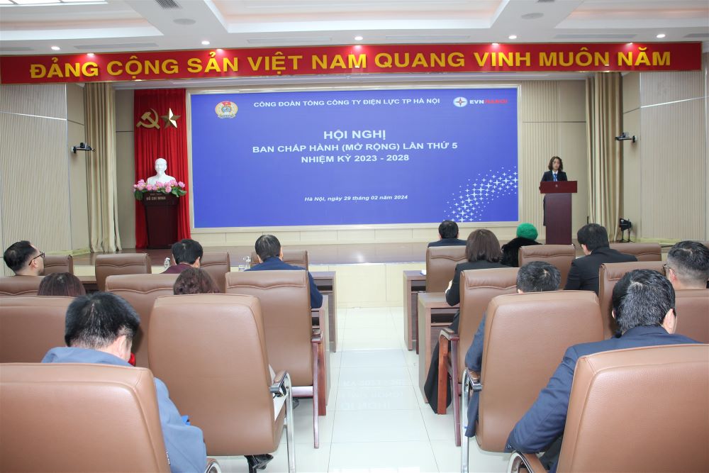 Công đoàn EVNHANOI tổ chức Hội nghị Ban Chấp hành (mở rộng) lần thứ 5 nhiệm kỳ 2023 – 2028 1