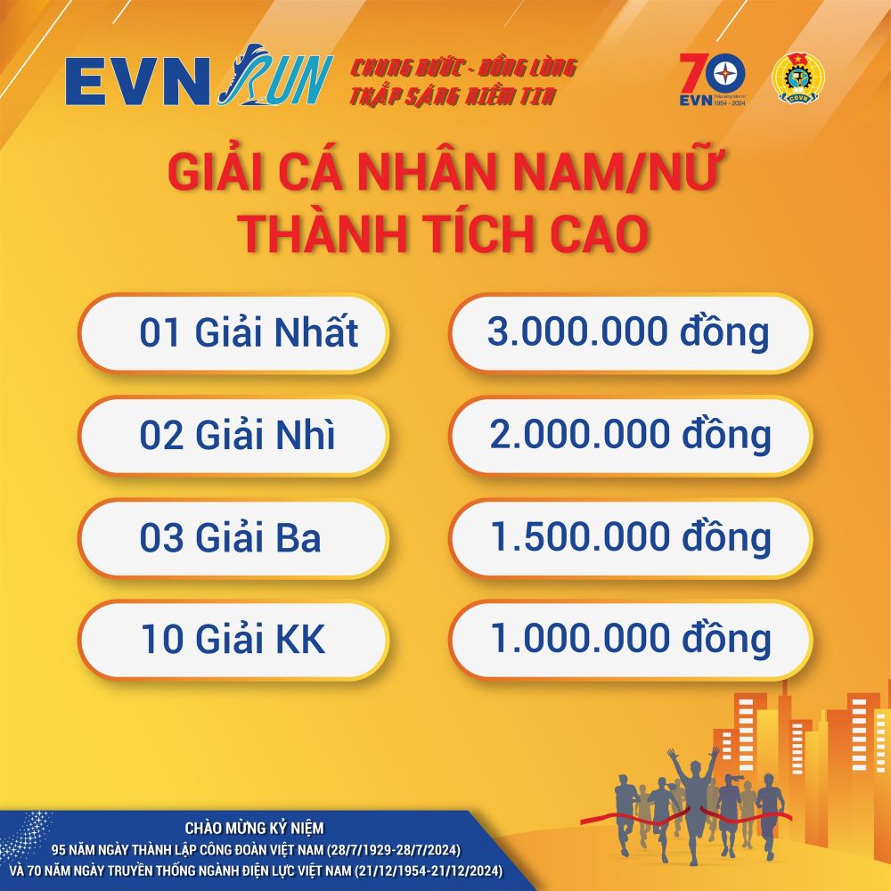Thông báo Kết thúc giải chạy online EVNRUN 2024 “Chung bước – Đồng lòng - Thắp sáng niềm tin” 4