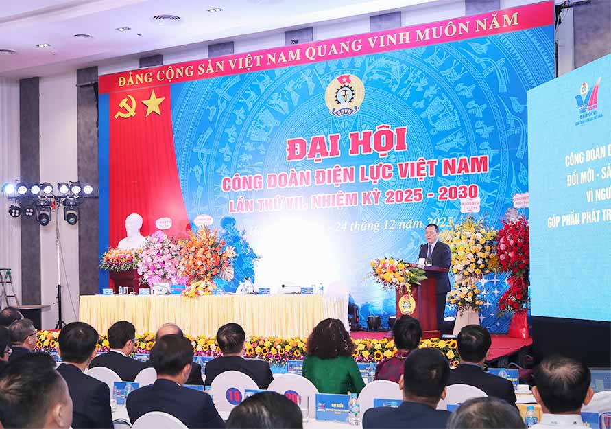 Bí thư Đảng ủy, Chủ tịch HĐTV EVN Đặng Hoàng An đặt ra 3 nhiệm vụ trọng tâm đối với tổ chức công đoàn trong nhiệm kỳ mới