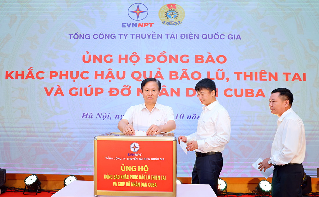 Cán bộ công nhân viên EVNNPT quyên góp ủng hộ đồng bào khắc phục hậu quả bão lũ, thiên tai 1
