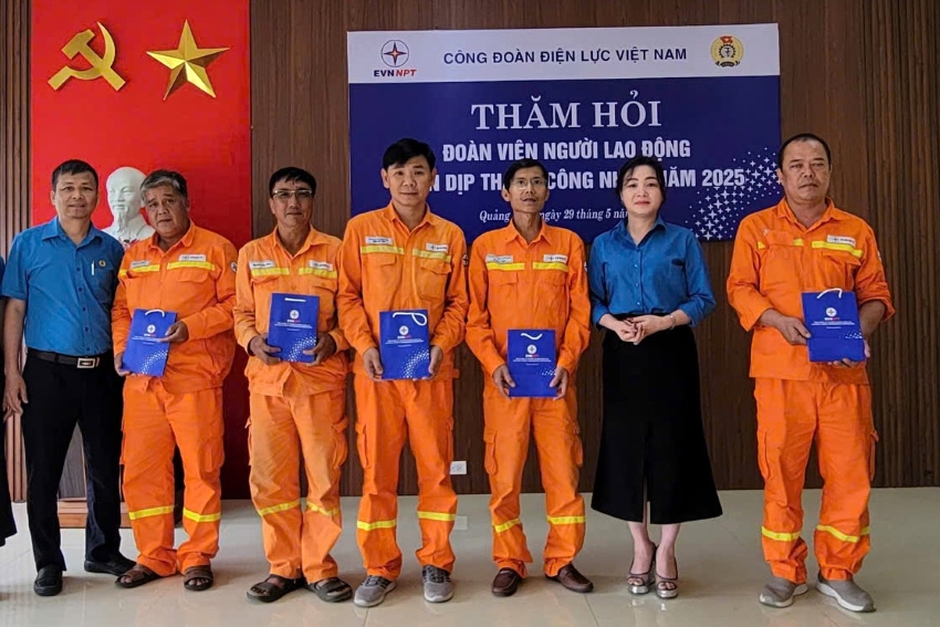 CÔNG ĐOÀN ĐIỆN LỰC VIỆT NAM THĂM HỎI THÁNG CÔNG NHÂN TẠI TRUYỀN TẢI ĐIỆN QUẢNG NAM 7