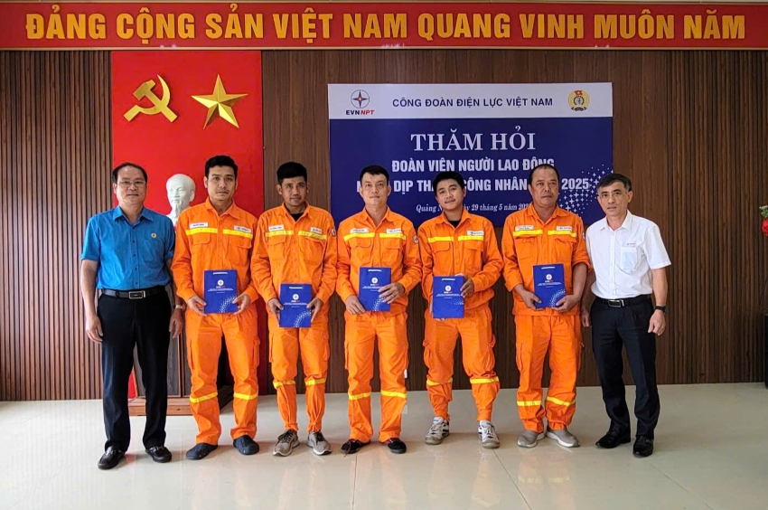 CÔNG ĐOÀN ĐIỆN LỰC VIỆT NAM THĂM HỎI THÁNG CÔNG NHÂN TẠI TRUYỀN TẢI ĐIỆN QUẢNG NAM 9