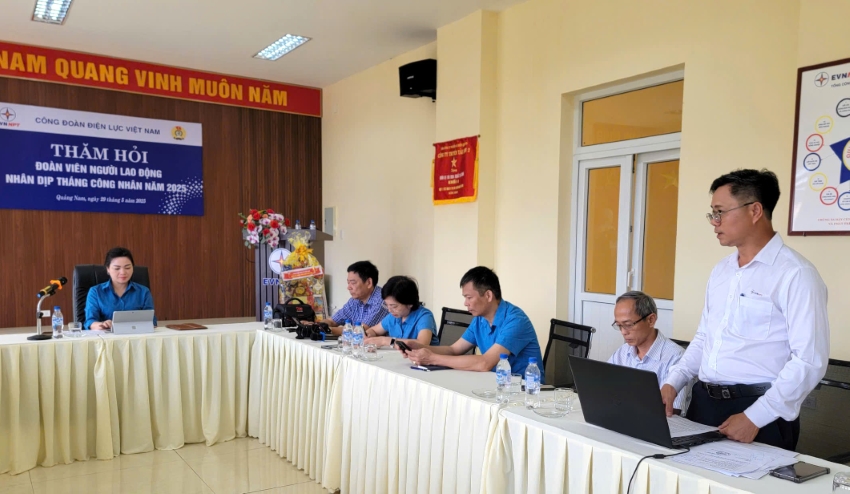 CÔNG ĐOÀN ĐIỆN LỰC VIỆT NAM THĂM HỎI THÁNG CÔNG NHÂN TẠI TRUYỀN TẢI ĐIỆN QUẢNG NAM