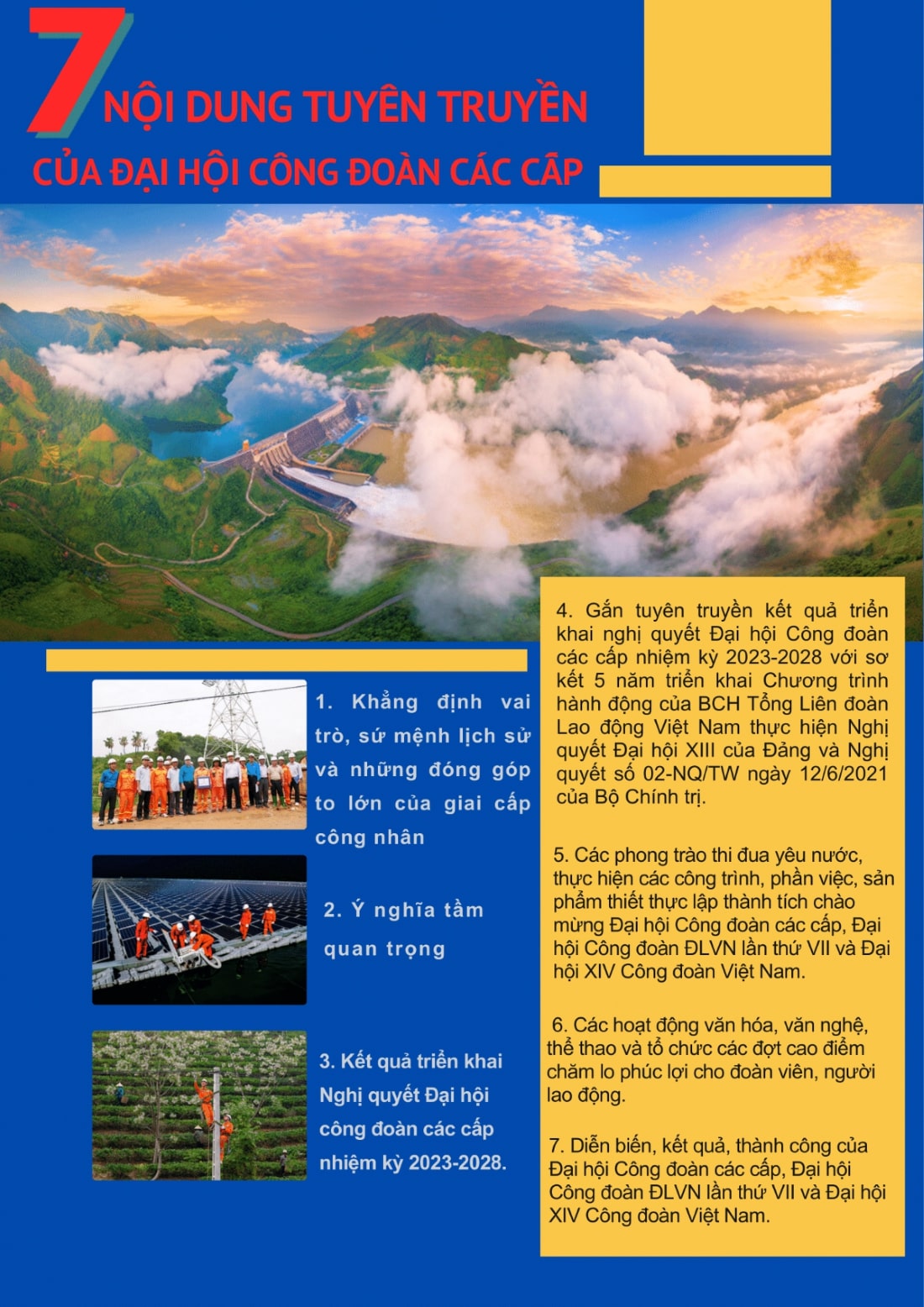 Công đoàn ĐLVN ban hành hướng dẫn tuyên truyền Đại hội Công đoàn lần thứ VII 1