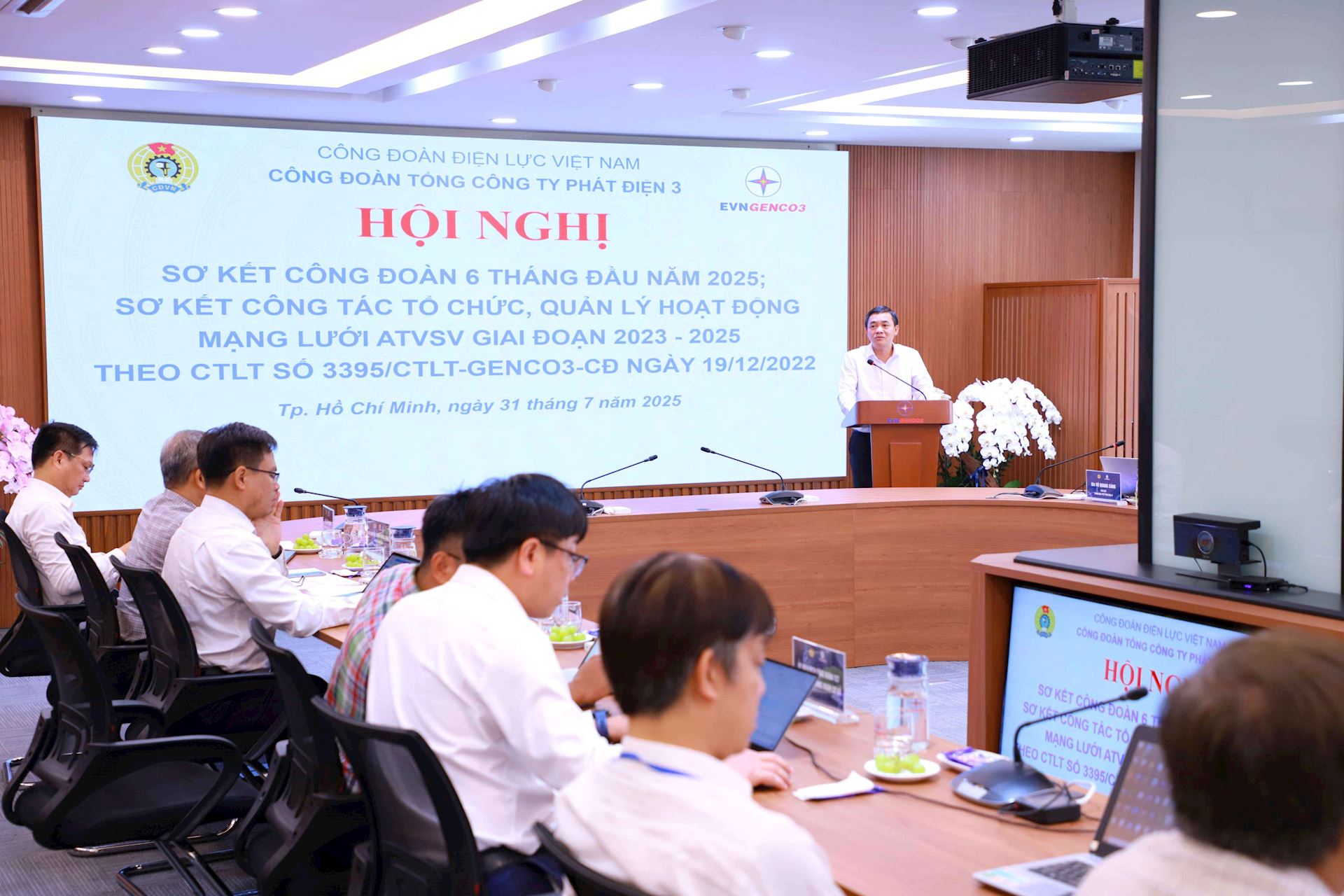 Công đoàn EVNGENCO3 tổ chức Hội nghị sơ kết công đoàn 6 tháng đầu năm 2025 và sơ kết công tác tổ chức quản lý, hoạt động mạng lưới ATVSV giai đoạn 2023 - 2025. 4