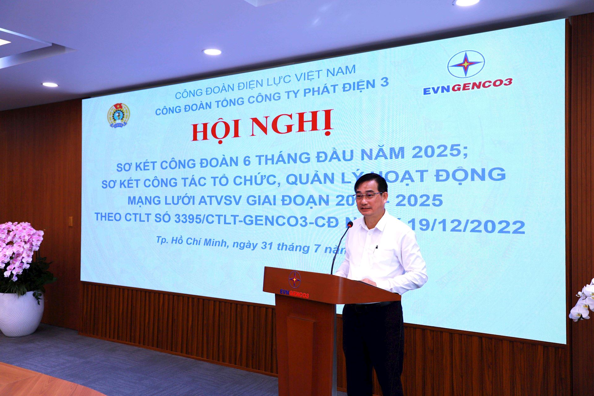 Công đoàn EVNGENCO3 tổ chức Hội nghị sơ kết công đoàn 6 tháng đầu năm 2025 và sơ kết công tác tổ chức quản lý, hoạt động mạng lưới ATVSV giai đoạn 2023 - 2025. 5