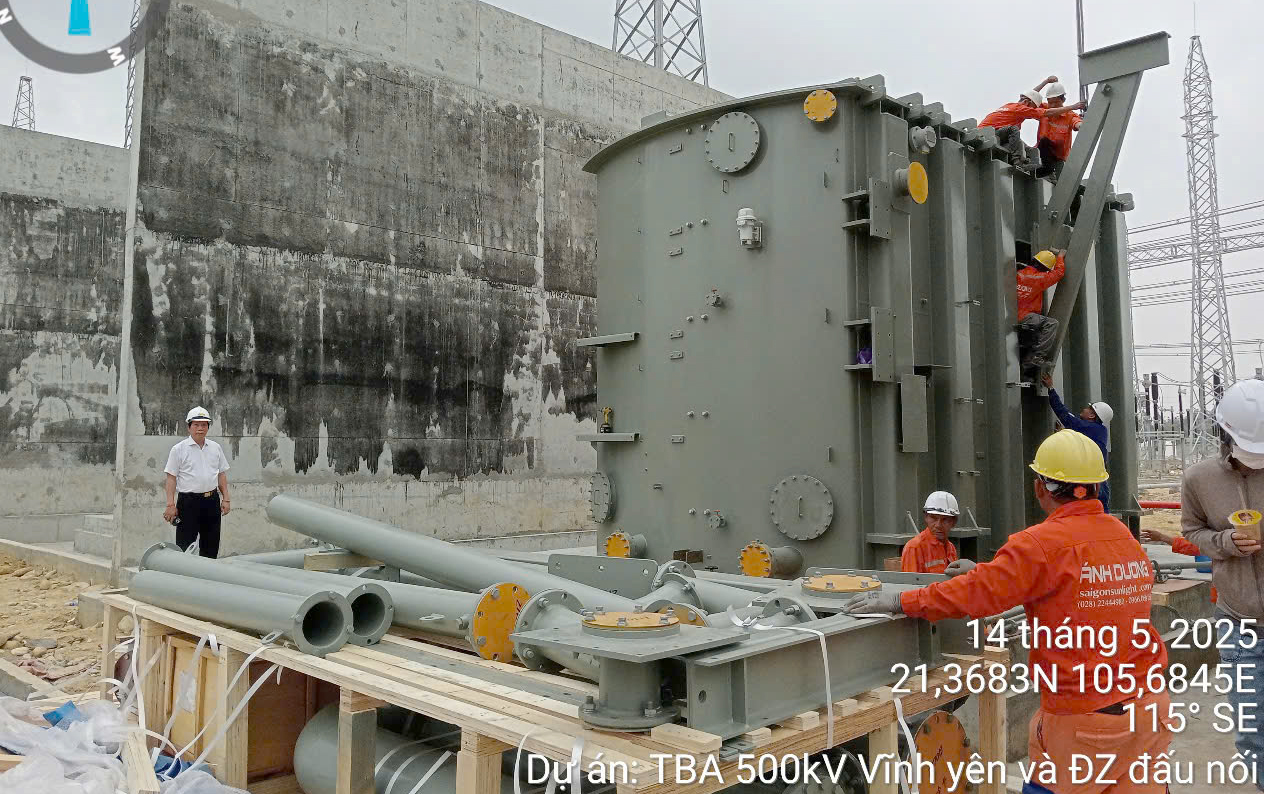 Công đoàn EVNNPT động viên người lao động thi công Dự án Trạm biến áp 500kV Vĩnh Yên và đấu nối 1