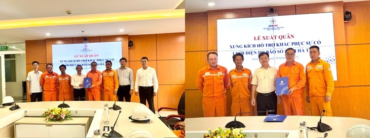Công ty Điện lực Huế cử đội xung kích hỗ trợ Công ty Điện lực Hà Tĩnh khắc phục lưới điện do hậu quả của cơn bão số 5 4