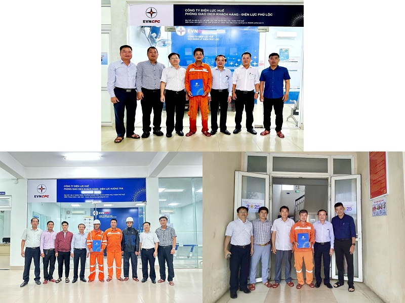 Công ty Điện lực Huế thăm hỏi động viên các đơn vị trực thuộc xử lý sự cố sau bão số 1 1