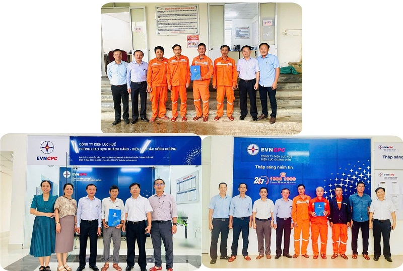 Công ty Điện lực Huế thăm hỏi động viên các đơn vị trực thuộc xử lý sự cố sau bão số 1 2