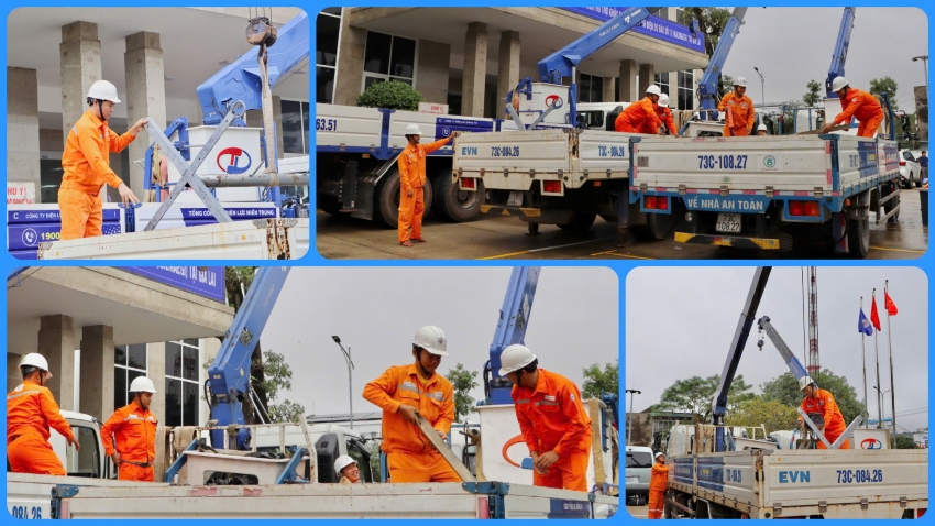Công ty Điện lực Quảng Trị hỗ trợ khôi phục lưới điện sau bão số 13 tại Gia Lai