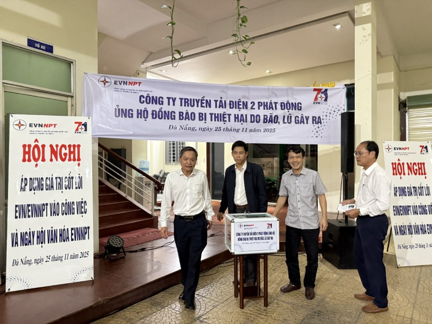 CÔNG TY TRUYỀN TẢI ĐIỆN 2 QUYÊN GÓP ỦNG HỘ ĐỒNG BÀO BỊ BÃO LỤT NĂM 2025. 1