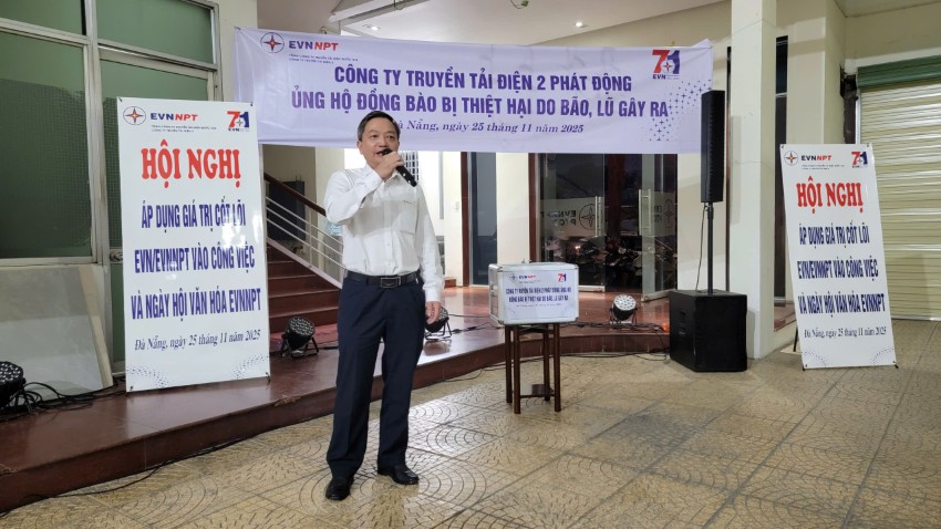 CÔNG TY TRUYỀN TẢI ĐIỆN 2 QUYÊN GÓP ỦNG HỘ ĐỒNG BÀO BỊ BÃO LỤT NĂM 2025.