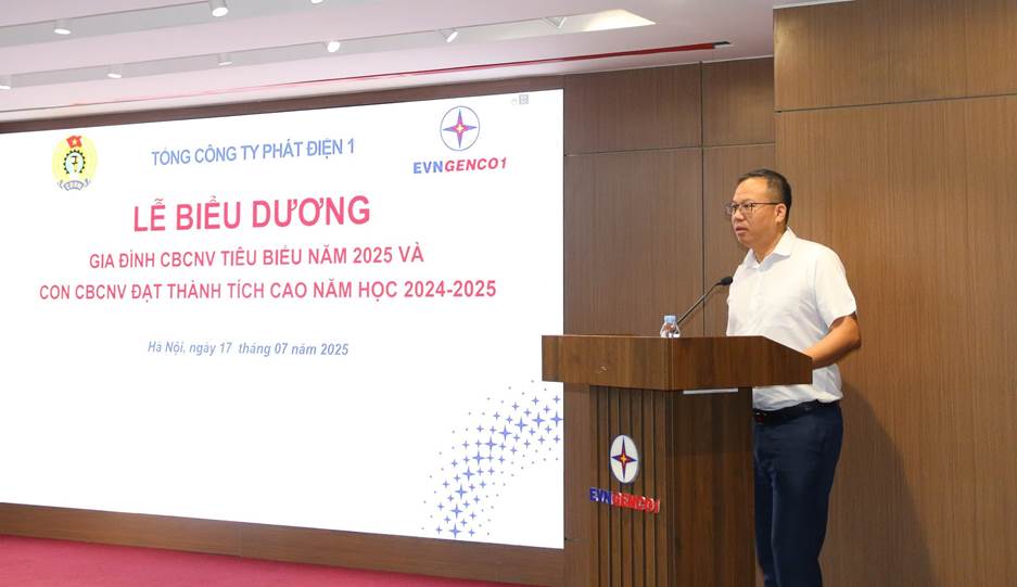 EVNGENCO1 tổ chức Lễ biểu dương gia đình CBCNV tiêu biểu và tuyên dương con CBCNV đạt thành tích xuất sắc năm học 2024–2025