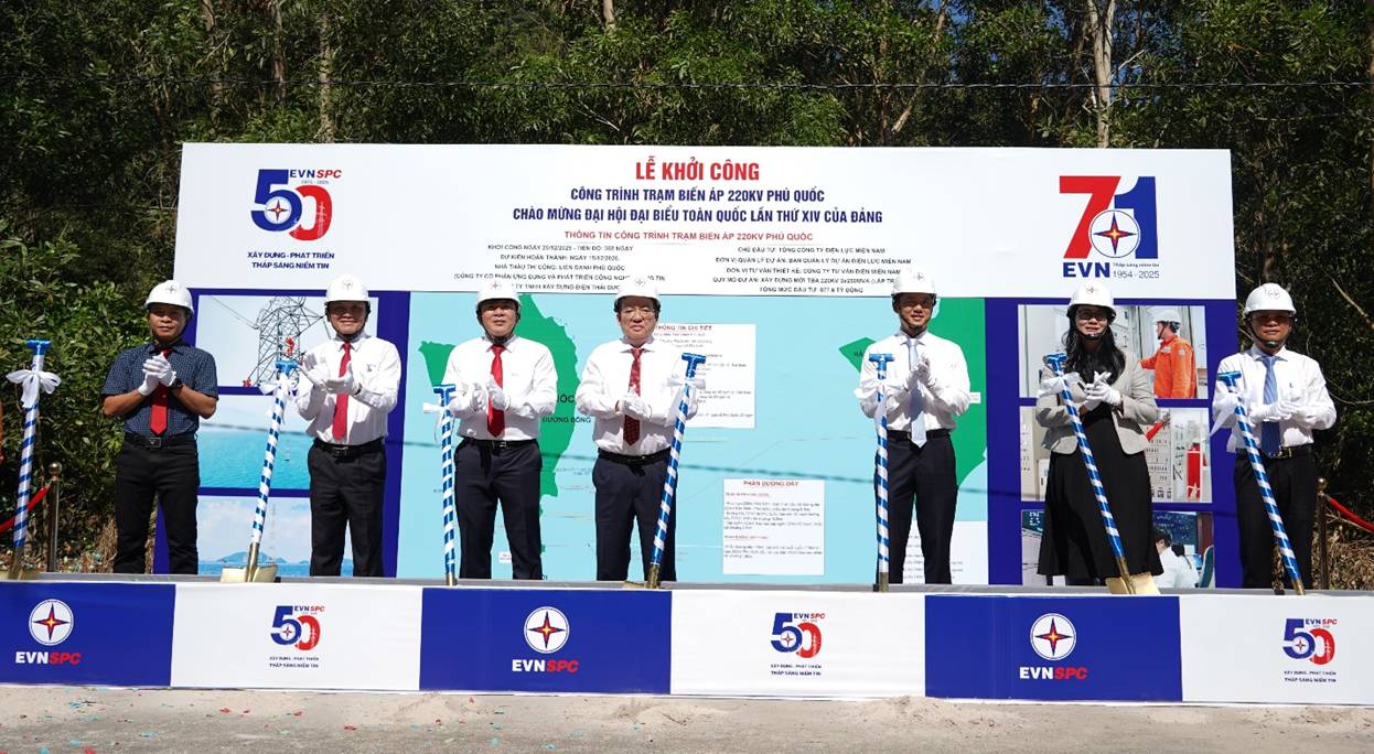 EVNSPC khởi công, khánh thành hàng loạt công trình chào mừng Đại hội đại biểu toàn quốc lần thứ XIV của Đảng