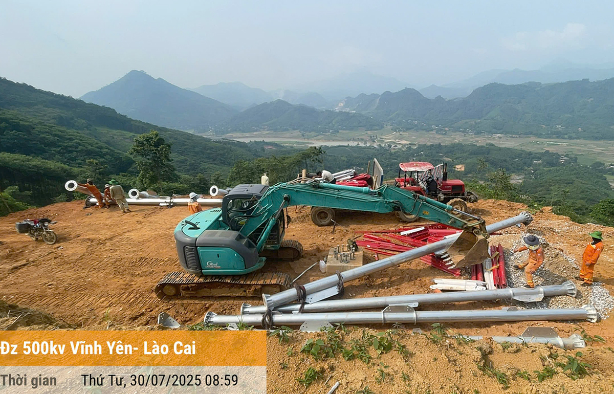 Gần 600 kỹ sư, công nhân EVNNPT “tiếp sức” cho Dự án đường dây 500kV Lào Cai - Vĩnh Yên 3