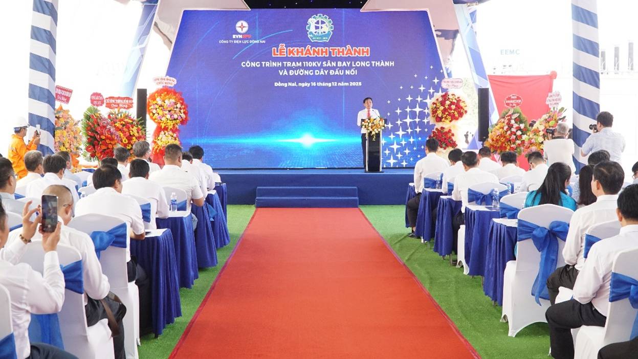 Khánh thành công trình “Trạm biến áp 110kV sân bay Long Thành và đường dây đấu nối”, tỉnh Đồng Nai.