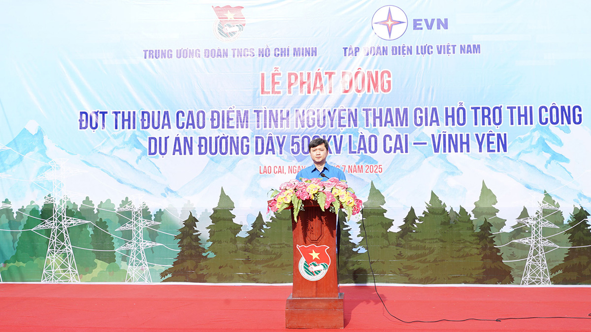 Phát động đợt thi đua cao điểm tình nguyện tham gia hỗ trợ thi công dự án đường dây 500kV Lào Cai – Vĩnh Yên 1