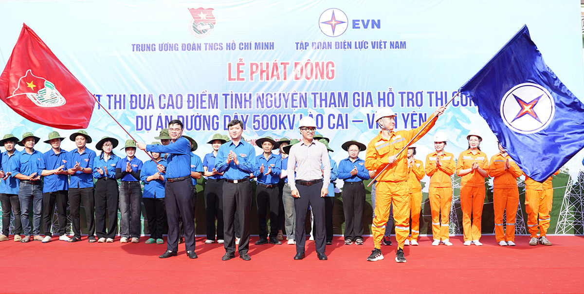 Phát động đợt thi đua cao điểm tình nguyện tham gia hỗ trợ thi công dự án đường dây 500kV Lào Cai – Vĩnh Yên