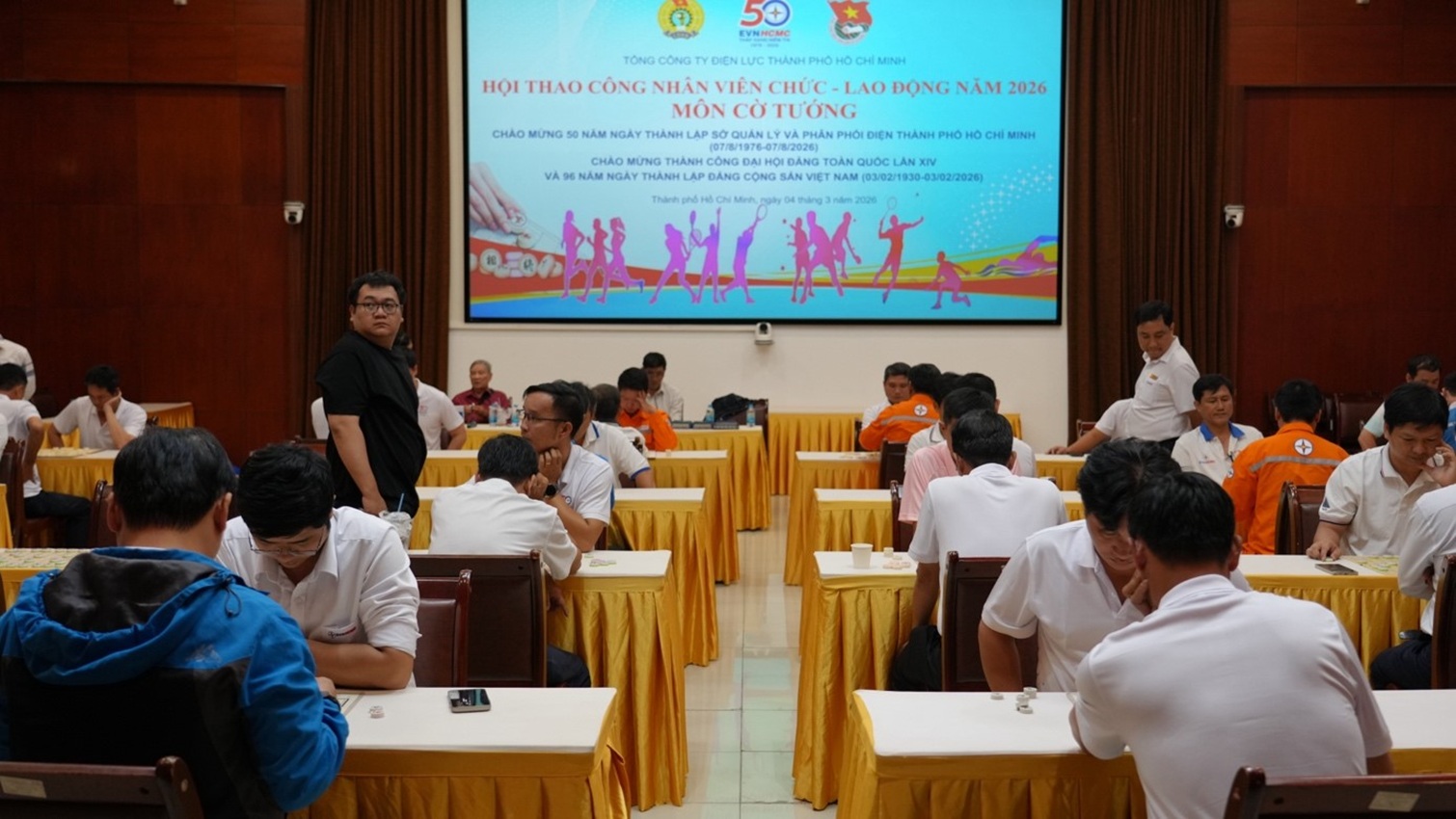 75 vận động viên tranh tài sôi nổi môn Cờ tướng Hội thao EVNHCMC 2026