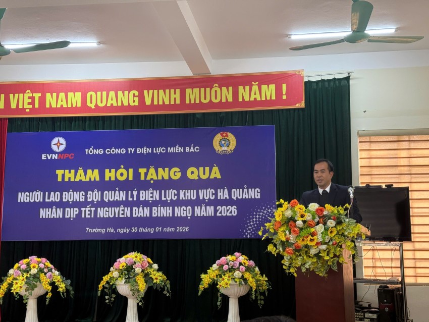 Ấm áp nghĩa tình Công đoàn EVNNPC với người lao động Đội Quản lý điện lực khu vực Hà Quảng (CTĐL Cao Bằng) dịp Tết Bính Ngọ 2026 2