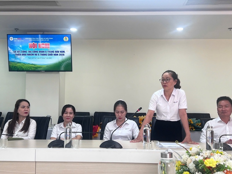 Công đoàn Công ty Điện lực Huế sơ kết công tác công đoàn 6 tháng đầu năm 2026 2