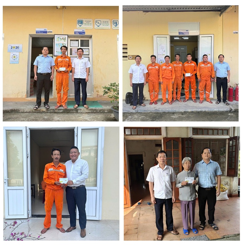 Công đoàn Công ty Điện lực Huế thăm hỏi đoàn viên, người lao động nhân Tháng hành động về an toàn vệ sinh lao động và Tháng Công nhân năm 2026 3