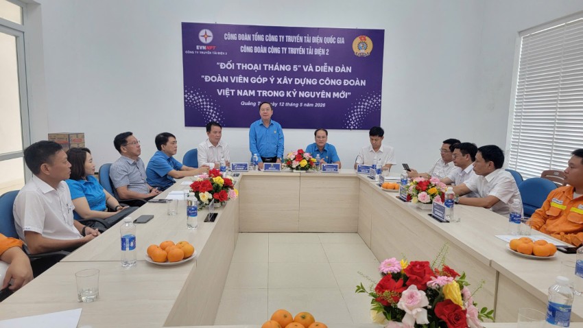 CÔNG ĐOÀN CÔNG TY TRUYỀN TẢI ĐIỆN 2 TỔ CHỨC “ĐỐI THOẠI THÁNG 5” VÀ DIỄN ĐÀN “ĐOÀN VIÊN GÓP Ý XÂY DỰNG CÔNG ĐOÀN VIỆT NAM TRONG KỶ NGUYÊN MỚI” 2