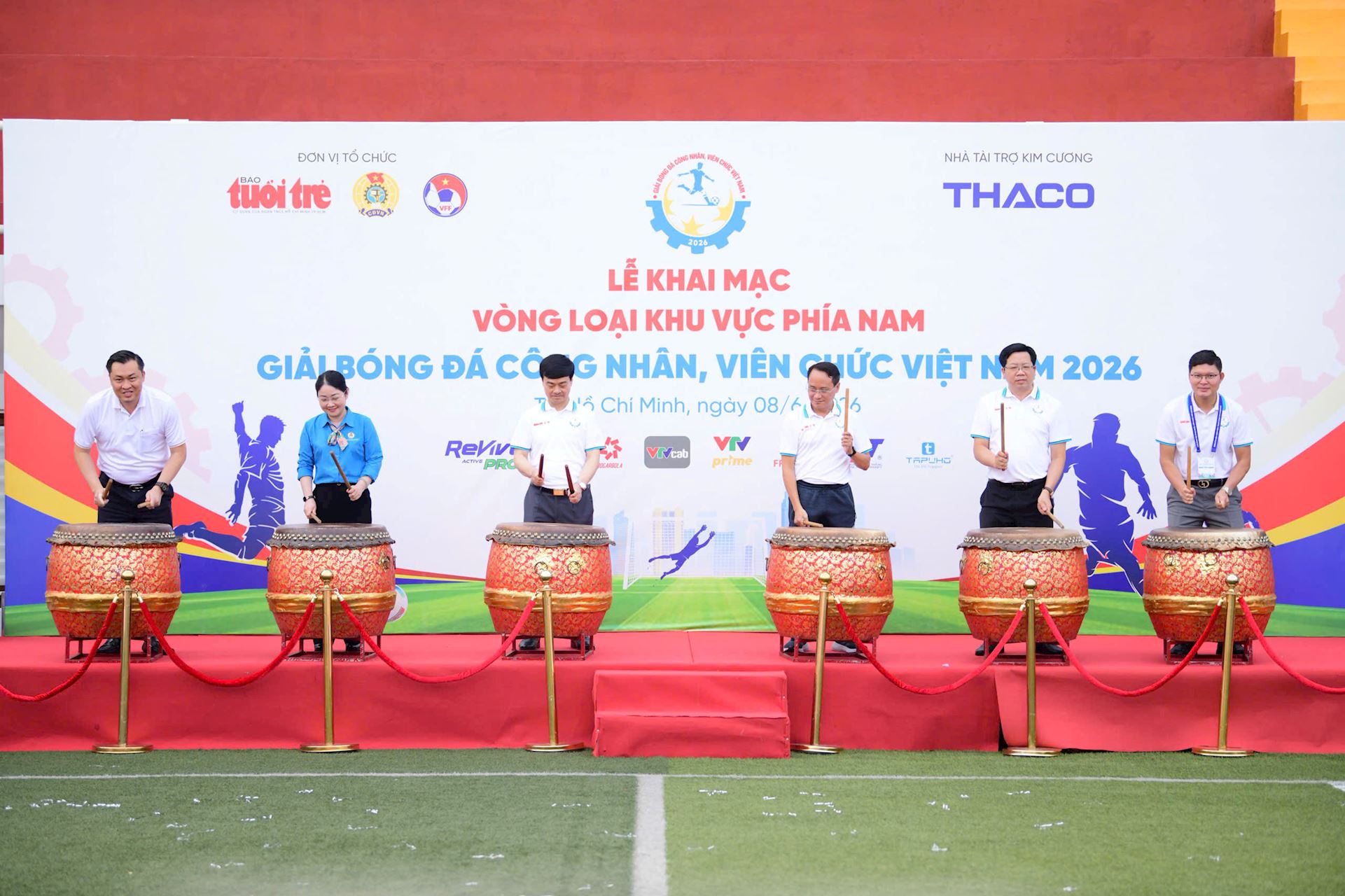 Công đoàn Điện lực Việt Nam tham dự Lễ khai mạc Giải Bóng đá công nhân, viên chức Việt Nam 2026 - khu vực phía Nam